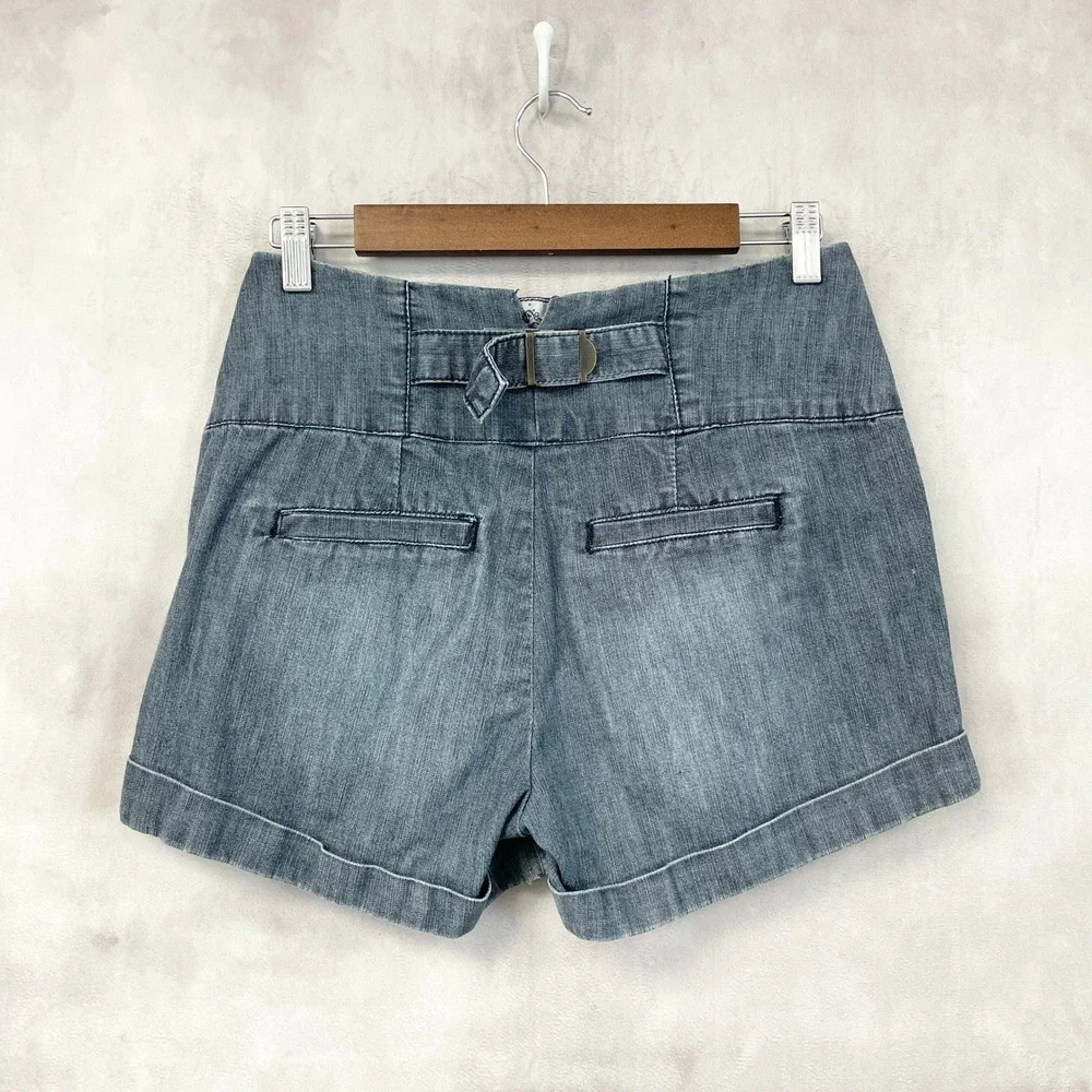 Celebrity Pink Denim Shorts Juniors 9 High Waist Sailor Stretch Nautical Y2K - Picture 3 of 13
